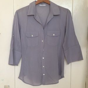 James Perse Blouse With Ribbed Detailing